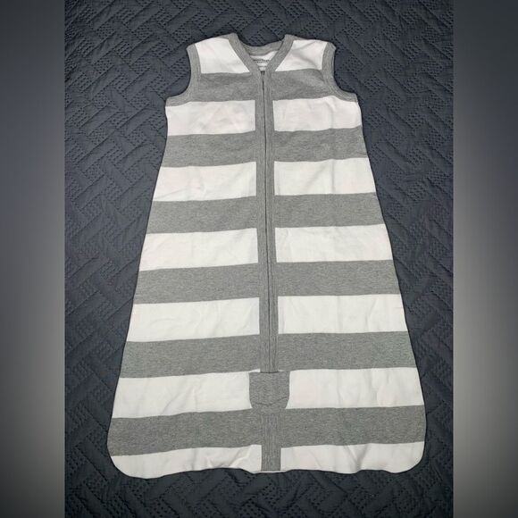 Burt's Bees Baby Gray and White Striped Sleep Sack Bundle - Picture 2 of 9